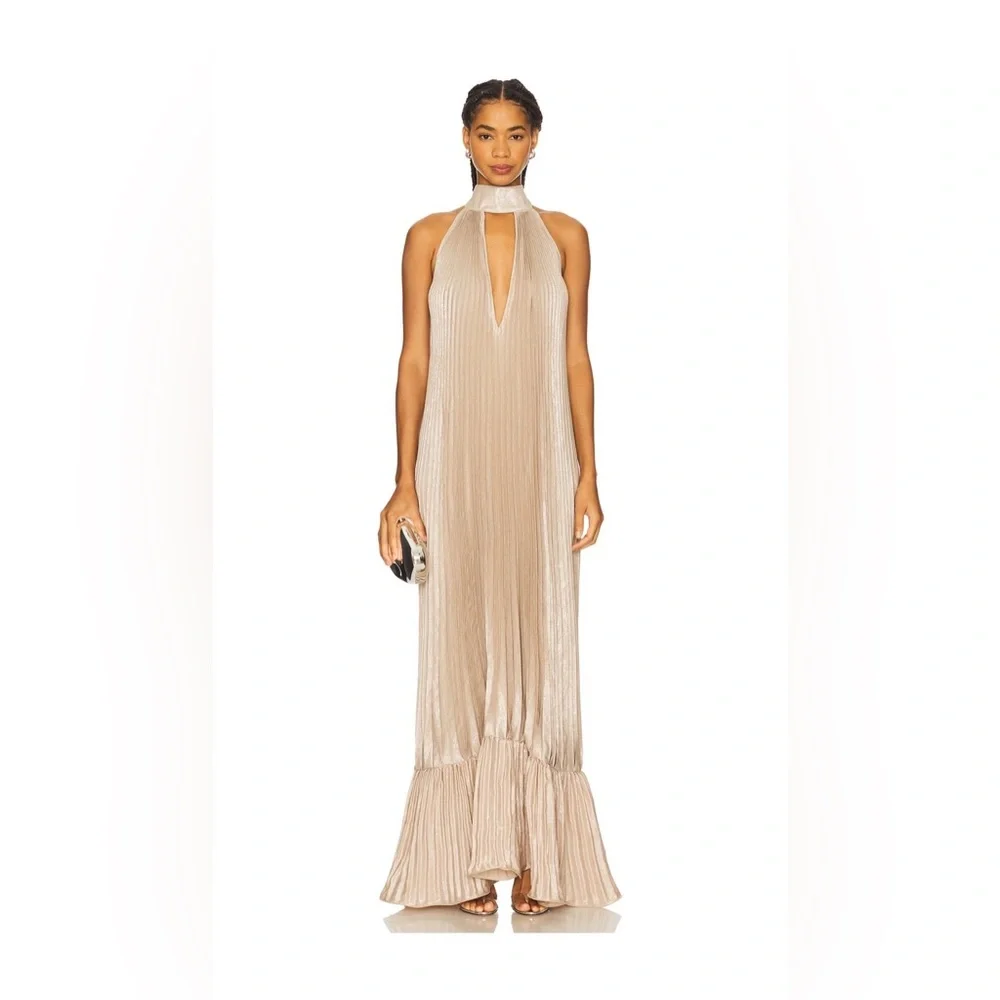 L'IDÉE Libertie Gown in Champagne Shimmer - Picture 2 of 3